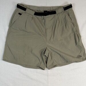 The North Face Two Pleat Nylon Hiking Shorts Belt Size XL Beige 38 x 6